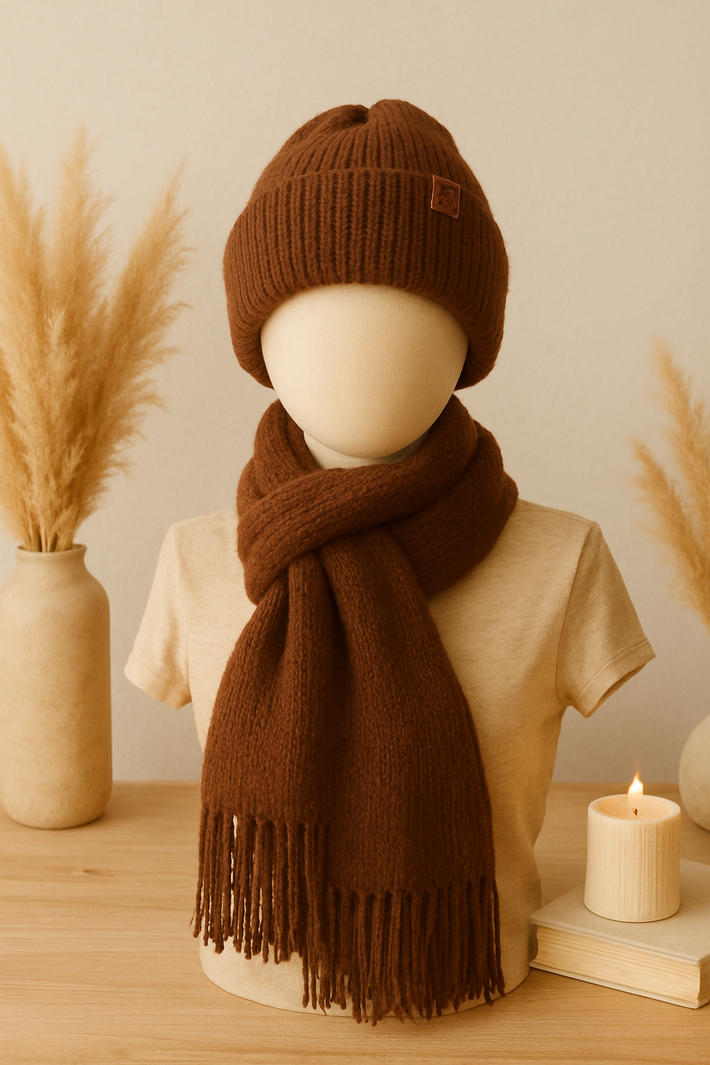 Cozy Knit Hat & Scarf Set