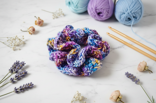 Double Ruffle Crochet Scrunchie